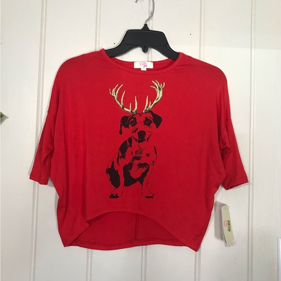 Cute GB Girls Stretch Blouse Top w/ Smiling Dog & Deer Horns
NWT
leggings jeans - Picture 13 of 16